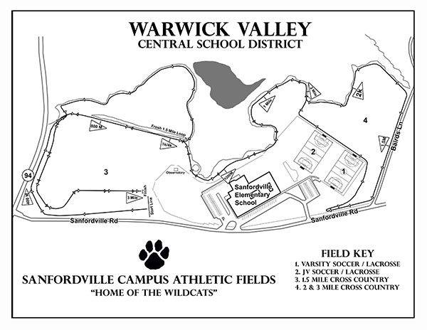 Map of athletic fields at Sanfordville