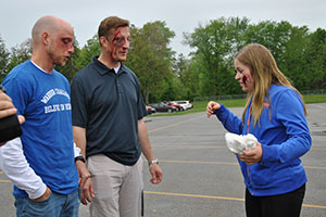 WVHS Mock Crash - students & faculty played the role of the injured