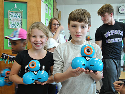PA students worked on a robotics project.
