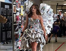Newspaper dress at WVCSD STEAM Fair 2019