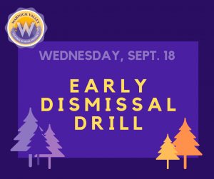 graphic for early dismissal drill announcement