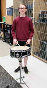 Owen  Machingo with a snare drum
