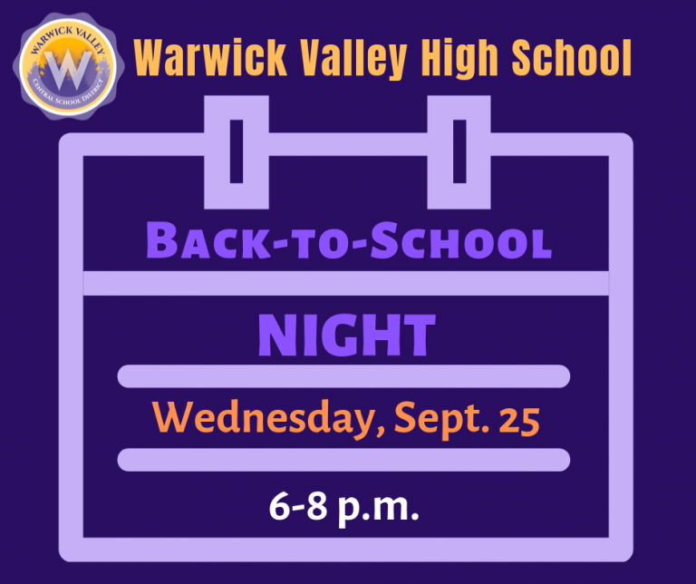 Warwick Valley High School will host Back-to-School Night ...